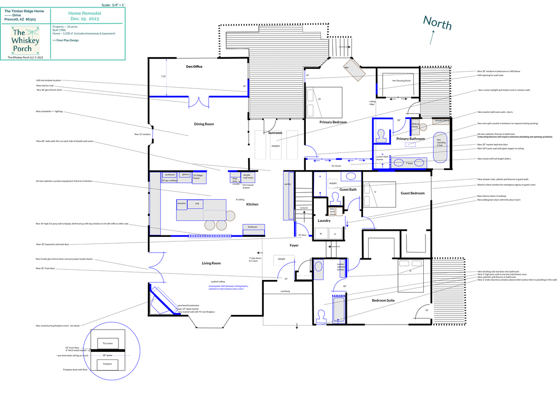 floorplan of redesigned home in Prescott