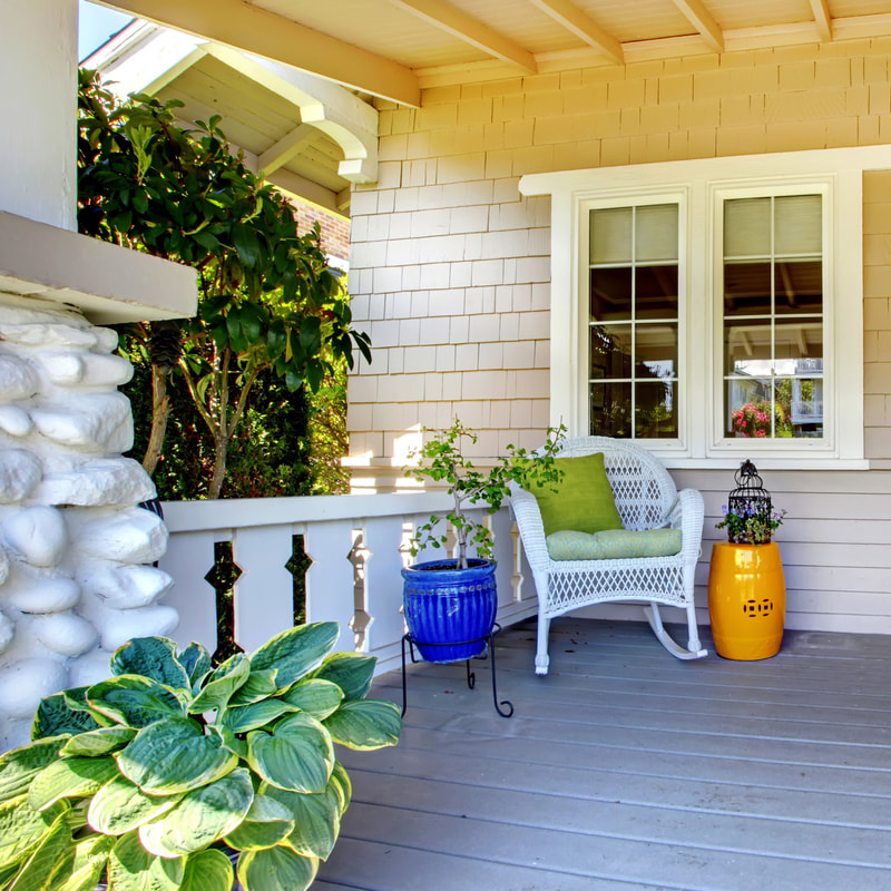 Elegant craftsman bungalow front porch