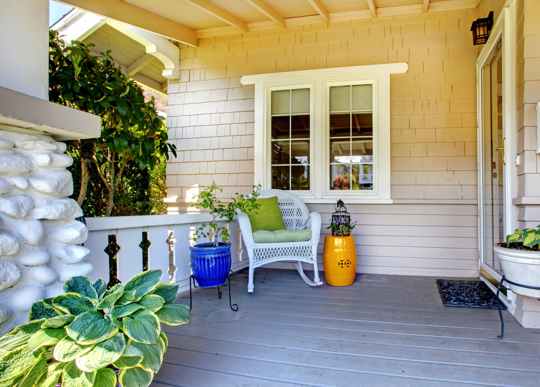 a typical craftsman style front porch