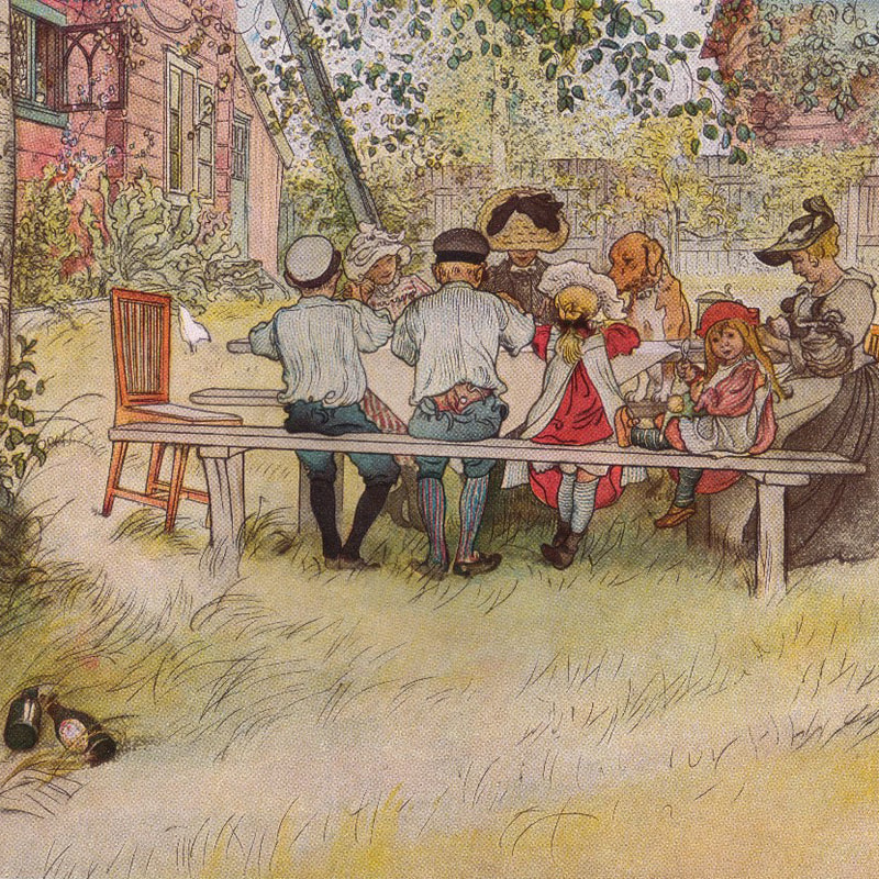 Breakfast Under the Big Birch by Carl Larsson, Sweden, 1895