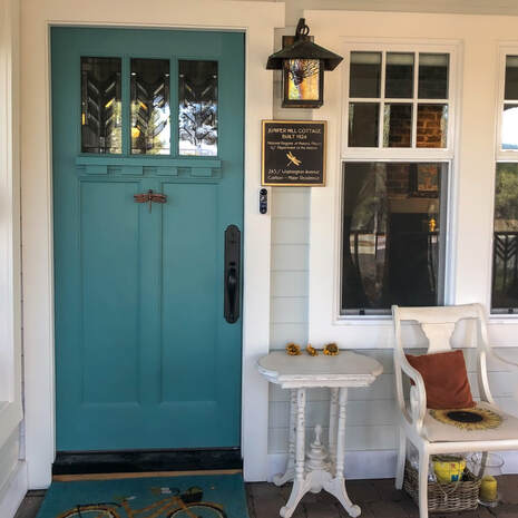an elegant craftsman bungalow front entrance