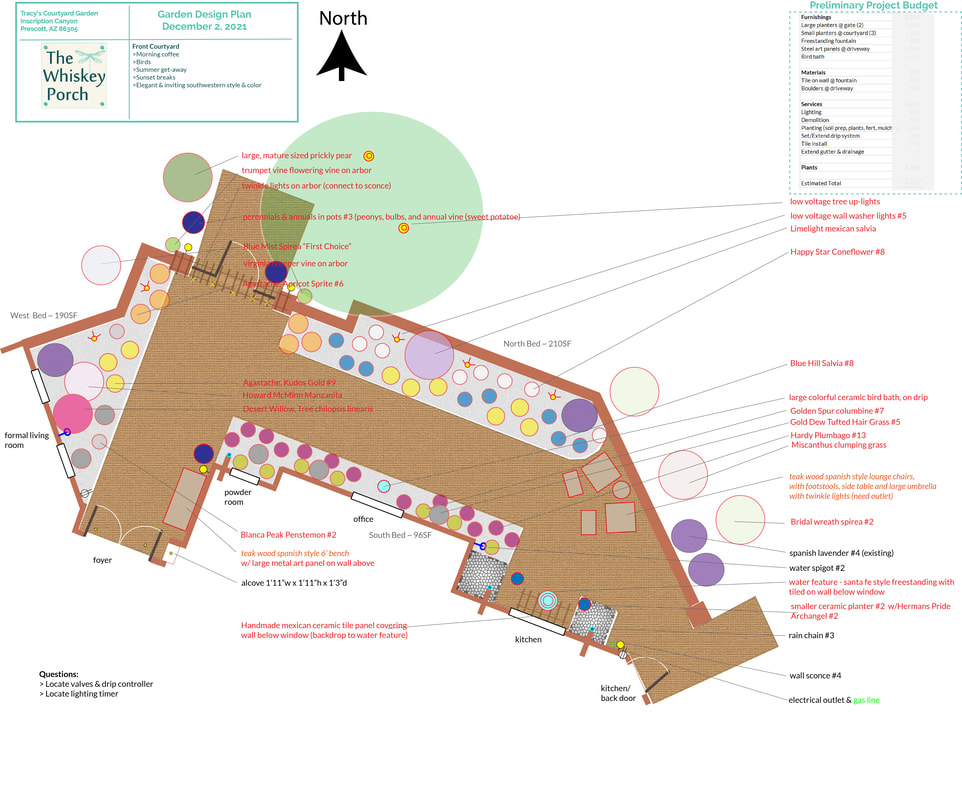 a design plan for a courtyard in Prescott